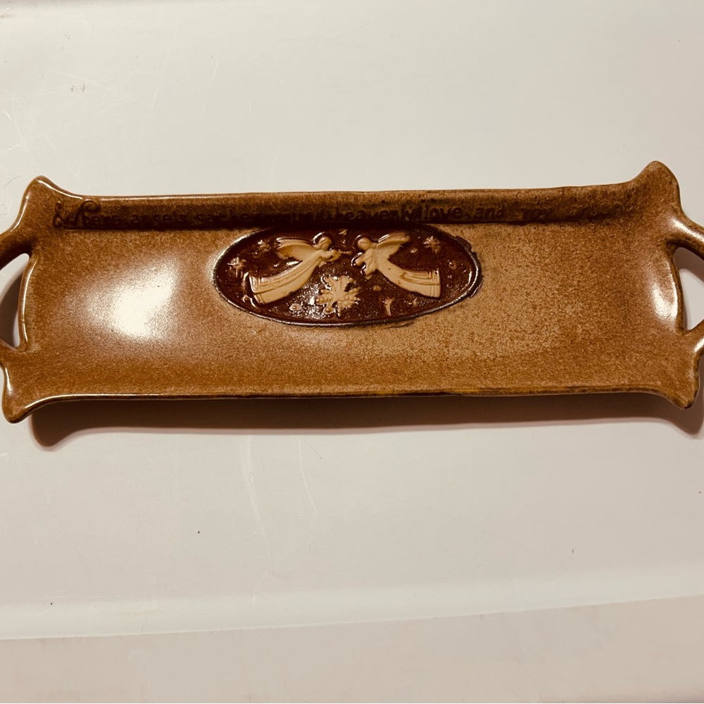 Ceramic Angel Tray Brown